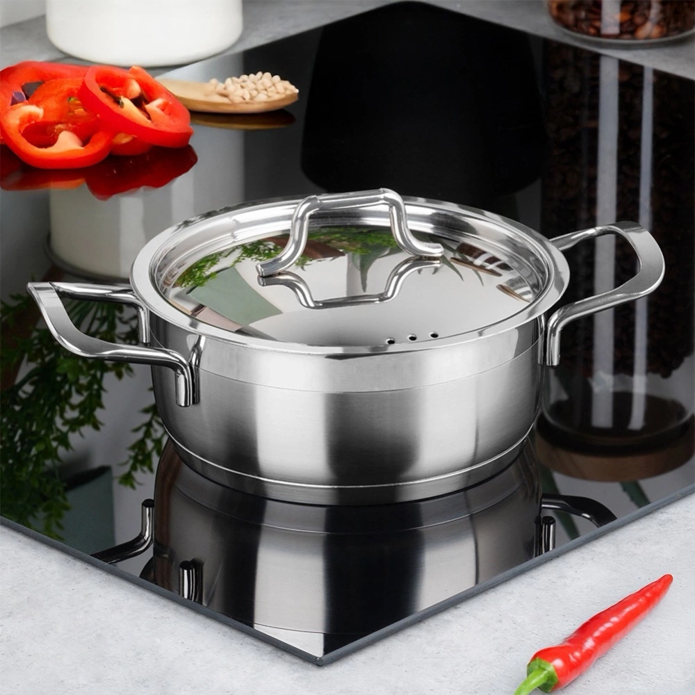 Garnek stalowy z pokrywką ANETT 16 cm, 1,2 l