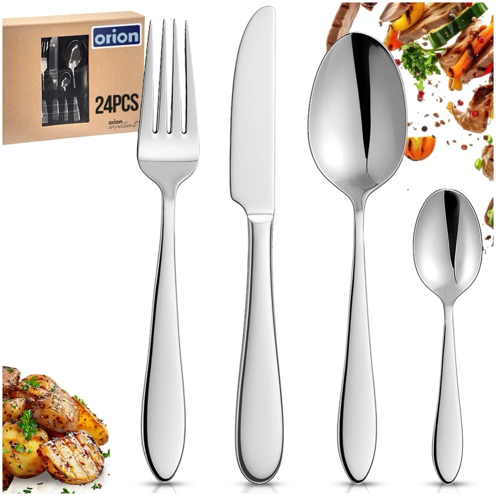 Zestaw sztućców stalowy dla 6 osób 24 el.