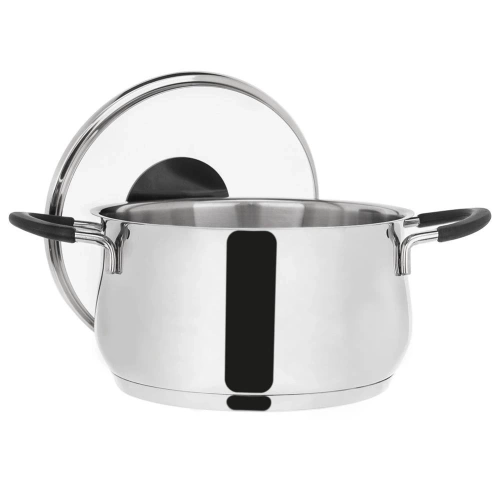 Garnek stalowy ze szklaną pokrywką DALIE 20 cm, 3 l
