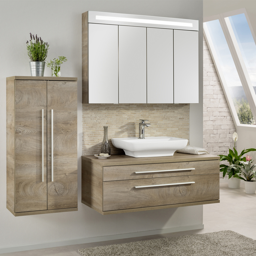 Szafka pod umywalkę nablatową 110 cm dąb naturalny Stanford Fackelmann 80027