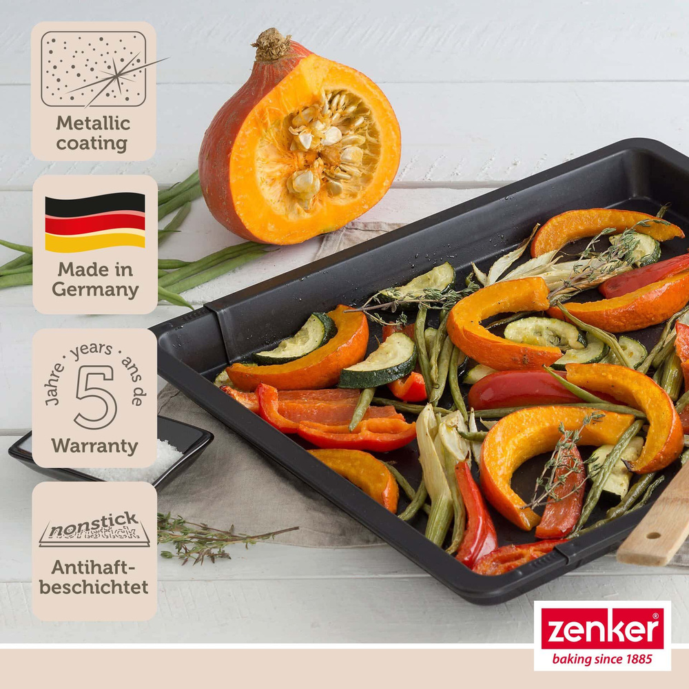 Forma do pieczenia z wysokim brzegiem rozkładaną 37,5-52 cm czarna