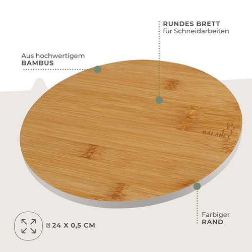 Deska do krojenia okrągła 24 cm z bambusa FACKELMANN