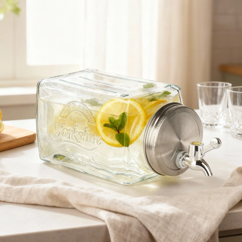 Słój do napojów z kranikiem szklany do lodówki 3,3 l