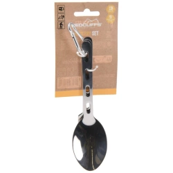 Sztućce turystyczne z karabińczykiem stalowe 3 el.