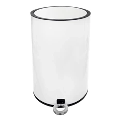 Kosz na śmieci metalowy biały z pedałem 6 l