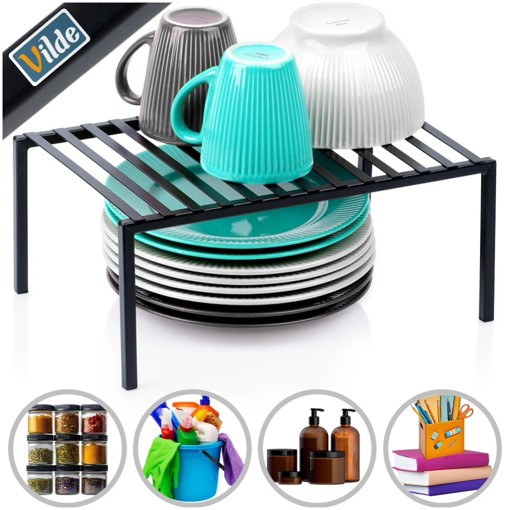 Półka kuchenna metalowa czarna 33x21x14 cm