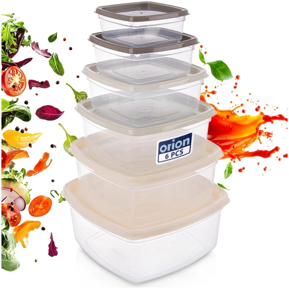 Pojemniki na żywność z pokrywką 6 szt.