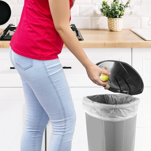 Kosz na śmieci z pedałem plastikowy szary 30 l
