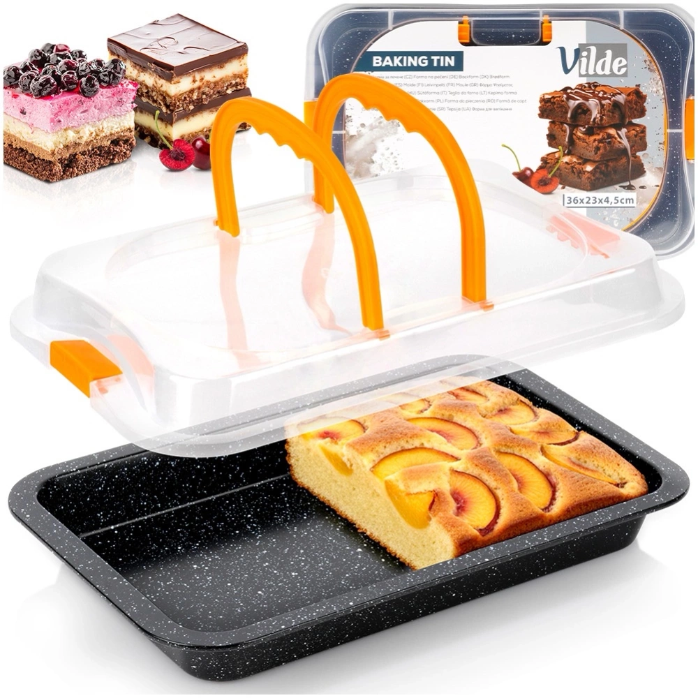 Forma do pieczenia granitowa z pokrywką 36x23x4,5 cm