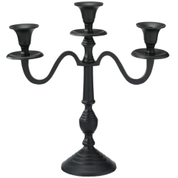 Świecznik kandelabr czarny 3-ramienny 30 cm