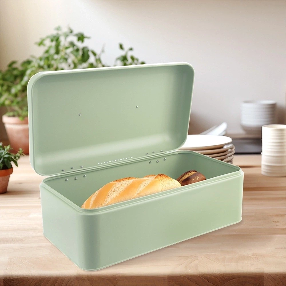 Chlebak metalowy zielony GREENISH 42,5x23x20 cm