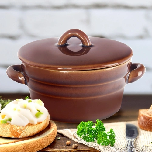 Garnek na smalec ceramiczny z pokrywką 340 ml
