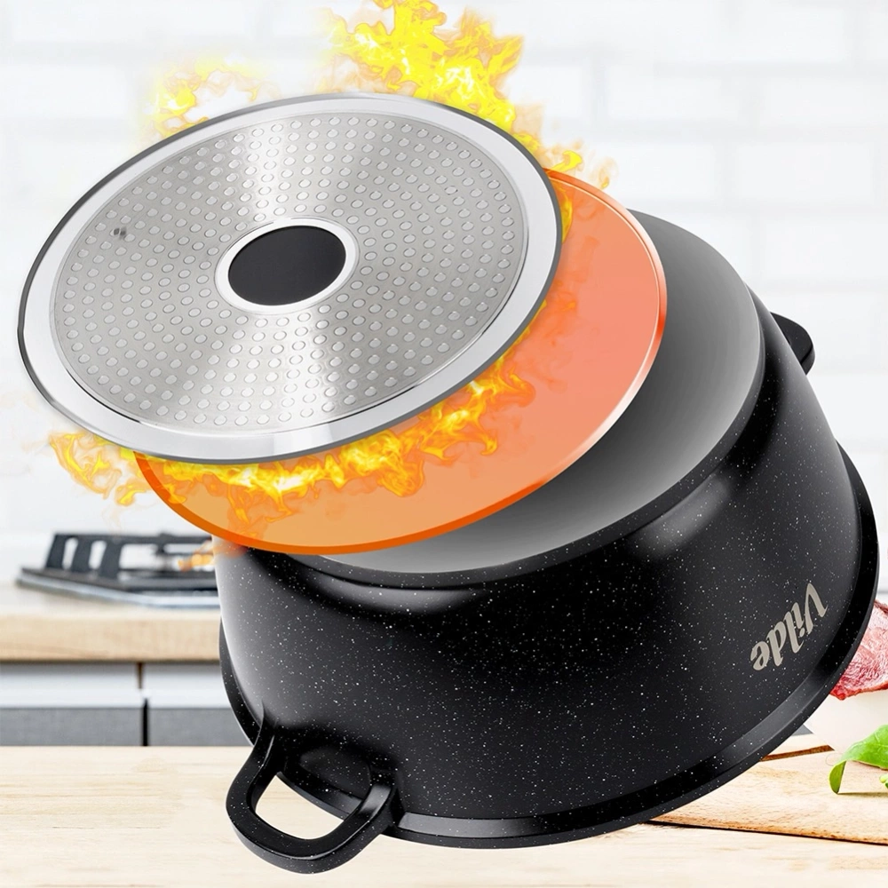 Garnek granitowy ze szklaną pokrywką TERRUNA AROMA 28 cm, 5,8 l