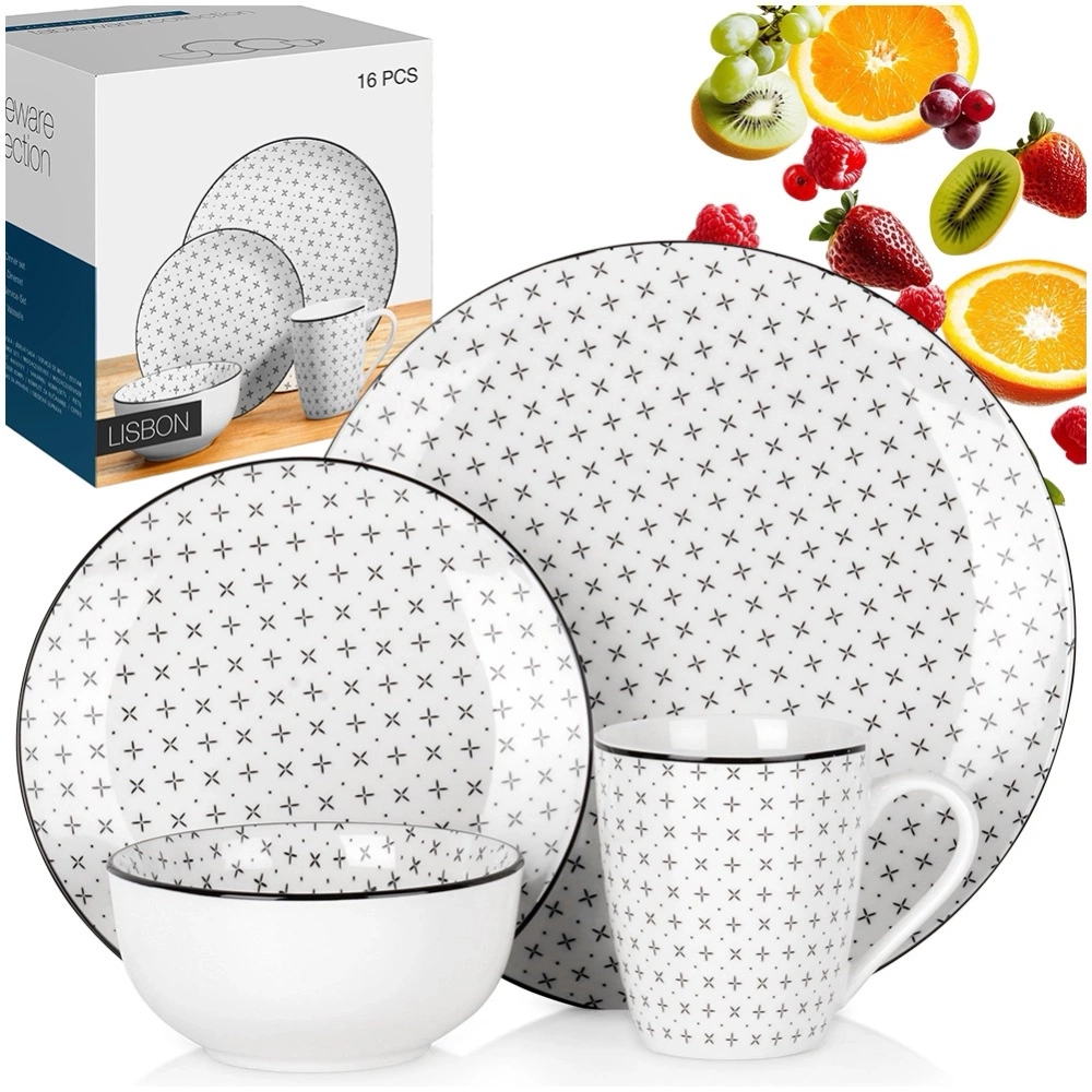 Zestaw serwis obiadowy porcelanowy 16 el.