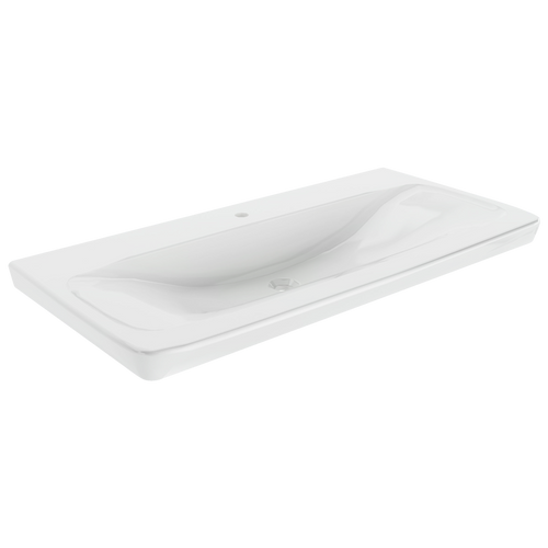 Szafka 100 cm z umywalką ceramiczną sękaty dąb + biały Milano Fackelmann