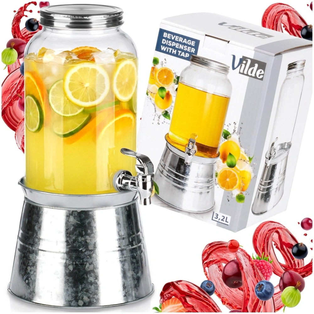 Słój do napojów z kranikiem i stojakiem 3,2 l