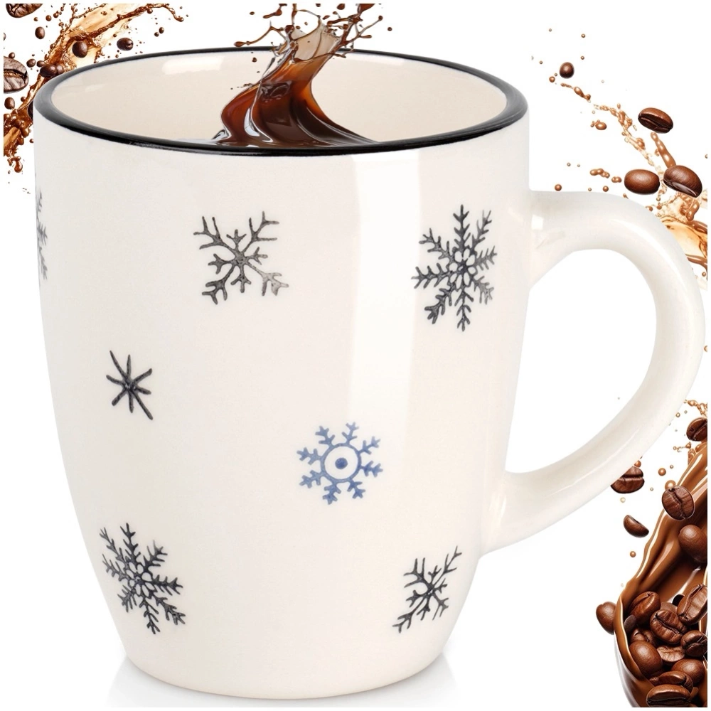 Kubek ceramiczny płatki śniegu 350 ml