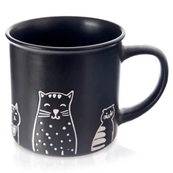 Kubek ceramiczny czarny koty 500 ml