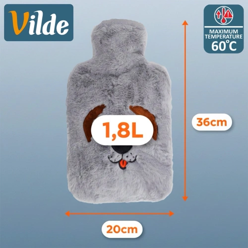 Termofor w pokrowcu szary pies 1,8 l