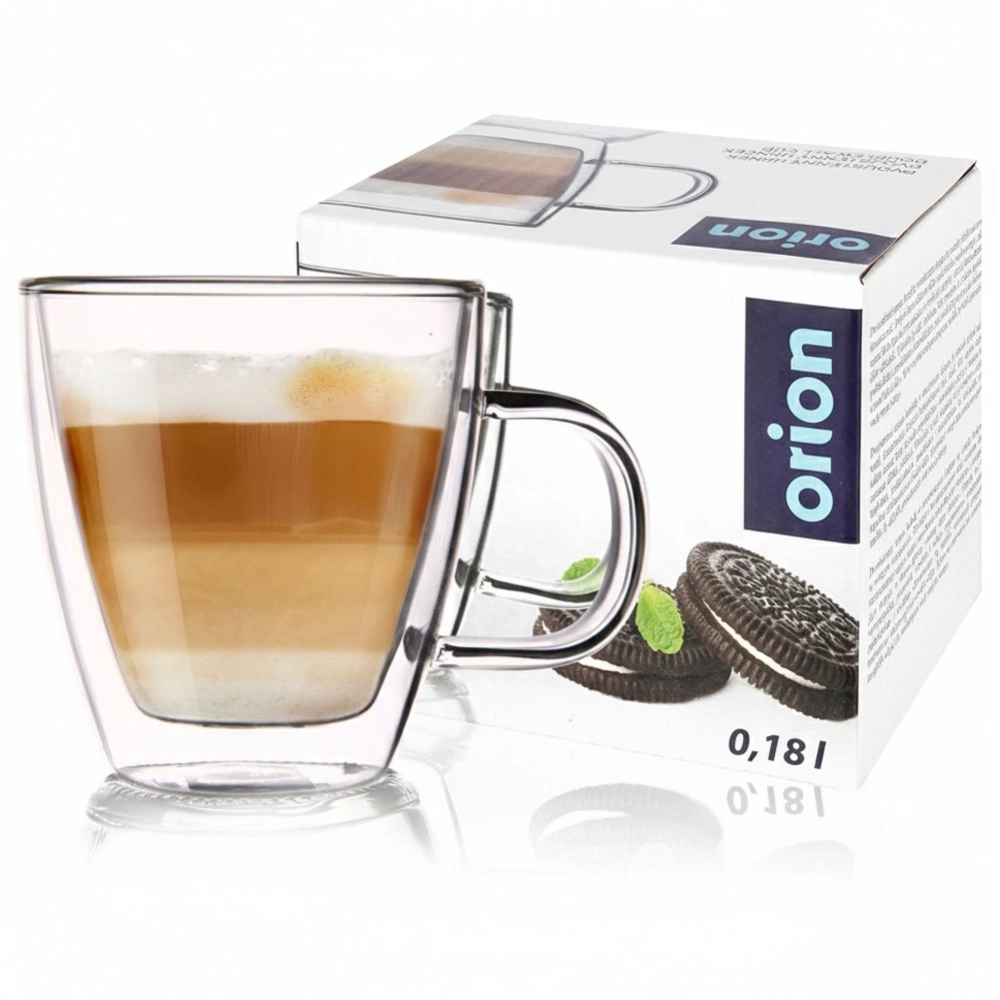 Szklanka termiczna z podwójną ścianką do kawy latte DOUBLE 180 ml