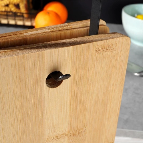 Deski do krojenia bambusowe ze stojakiem 22x14 cm 6 szt.