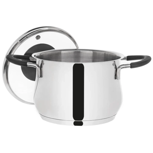 Garnek stalowy ze szklaną pokrywką DALIE 16 cm, 2,4 l