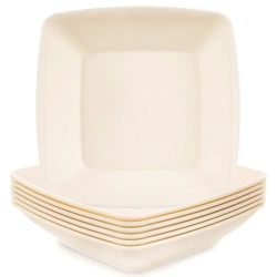 Talerze obiadowe głębokie plastikowe kremowe SANDY 17,5 cm, 500 ml 6 szt.