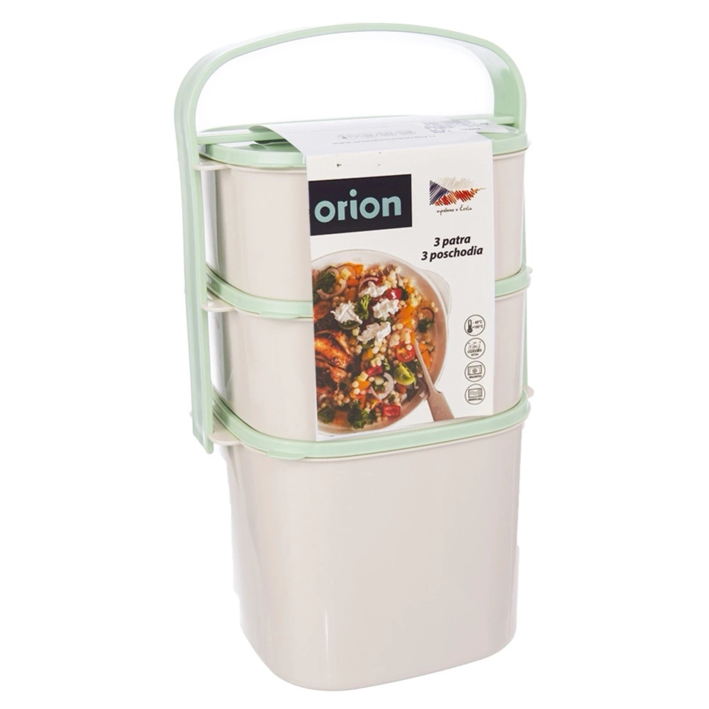 Menażka obiadowa plastikowa 3-poziomowa 2l, 2x1,15 l