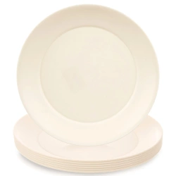 Talerze deserowe plastikowe kremowe SANDY 20,5 cm 6 szt.