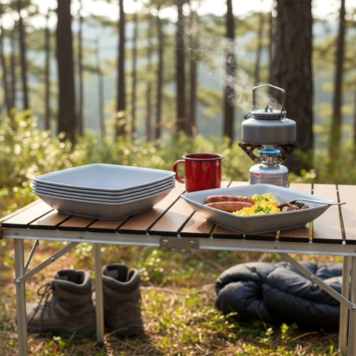 Talerze obiadowe głębokie plastikowe szare SANDY 17,5 cm, 500 ml 6 szt.
