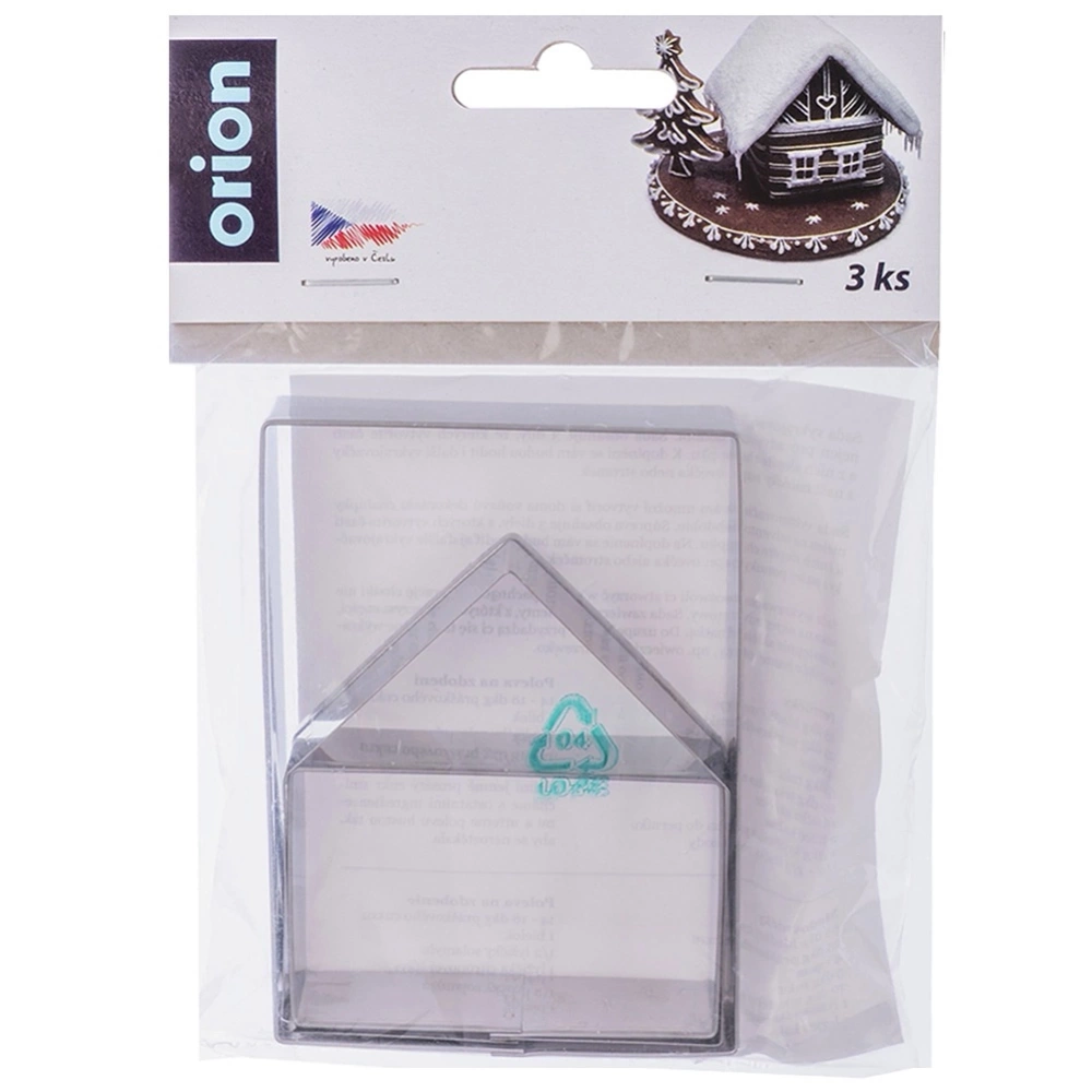 Wykrawacze do ciastek stalowe domek z piernika 3 szt.