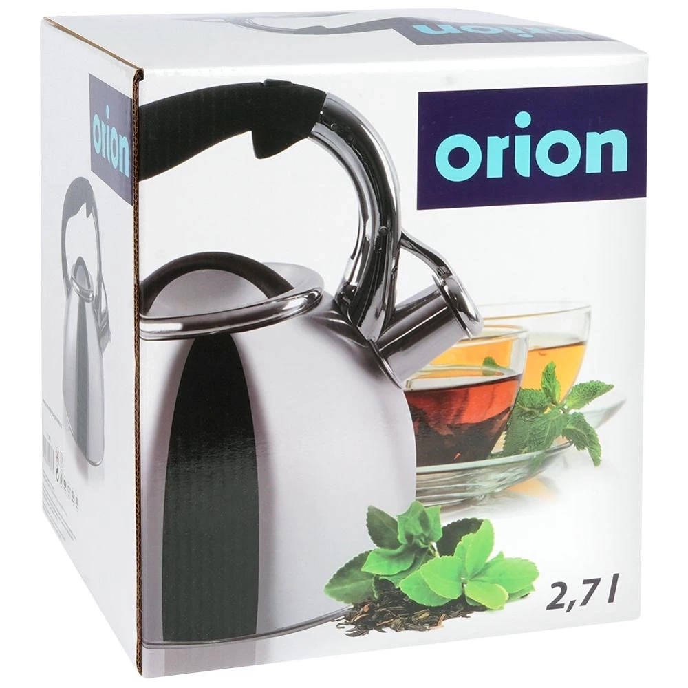 Czajnik z gwizdkiem stalowy srebrny 2 l