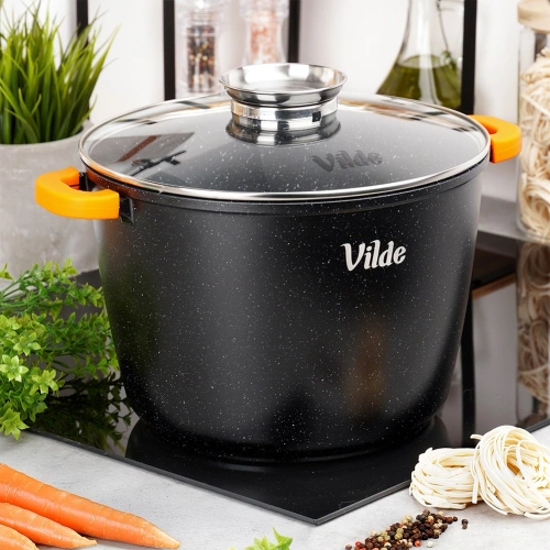 Garnek granitowy ze szklaną pokrywką TERRUNA AROMA 28 cm, 9,7 l