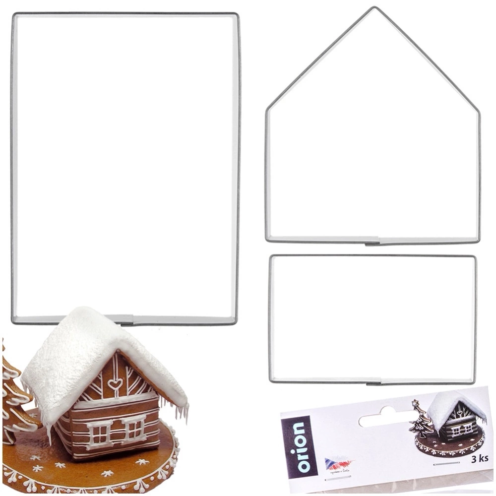 Wykrawacze do ciastek stalowe domek z piernika 3 szt.