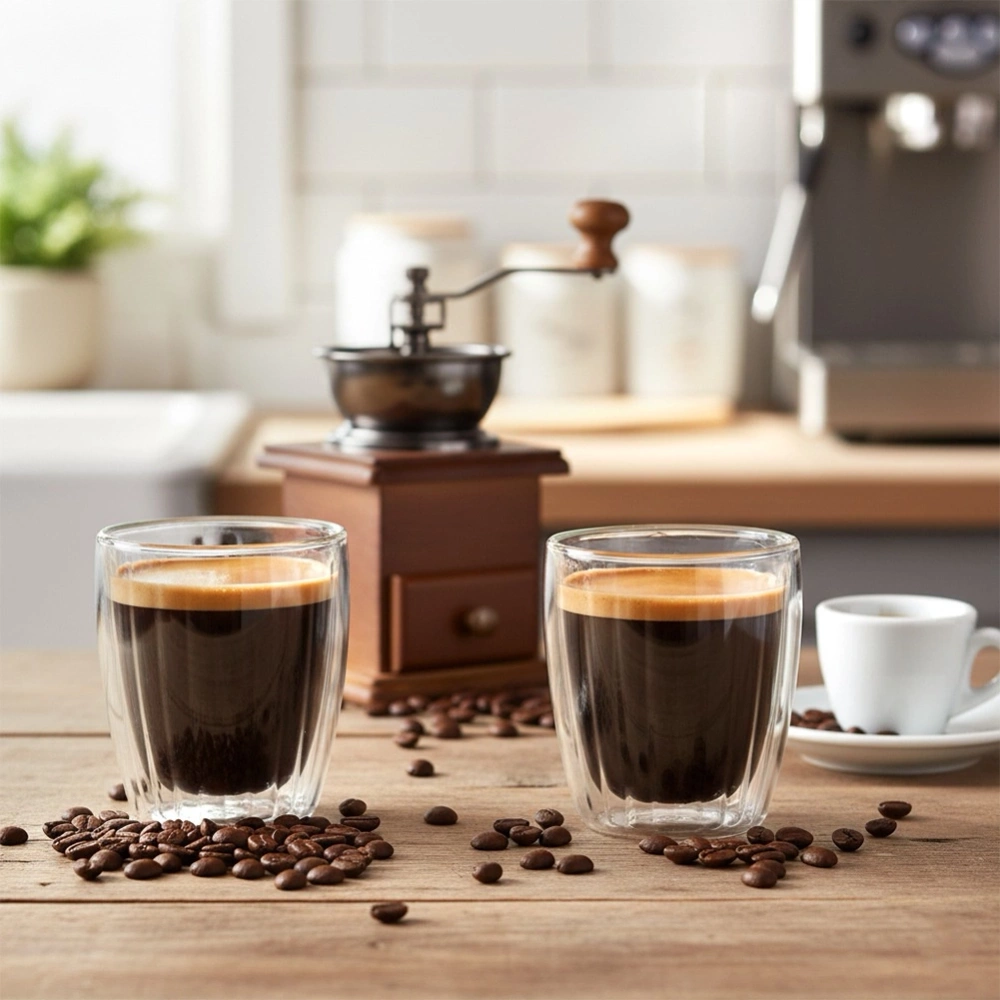 Szklanki termiczne z podwójną ścianką do kawy espresso 120 ml 2 szt.