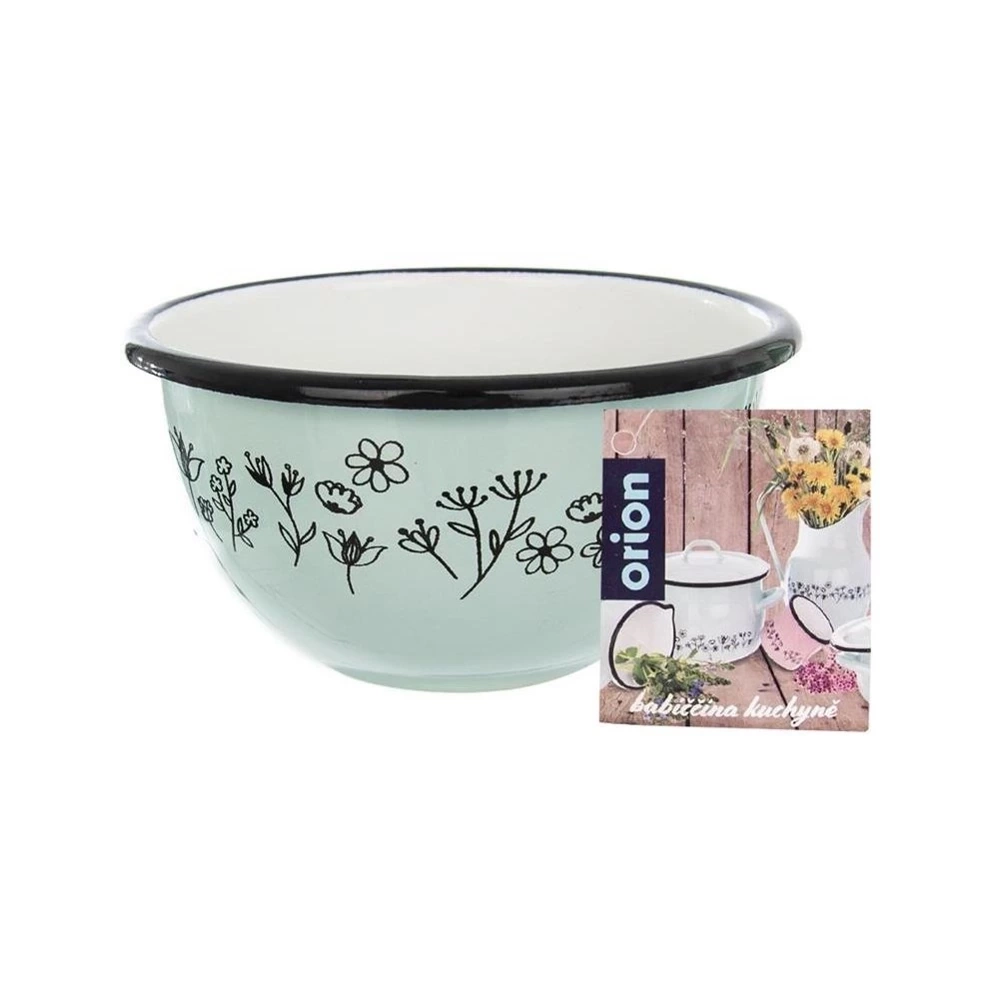 Miska emaliowana zielona LOUKA 12 cm, 500 ml