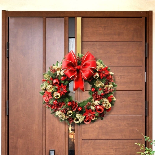 Wieszak na wianek metalowy złoty 30 cm