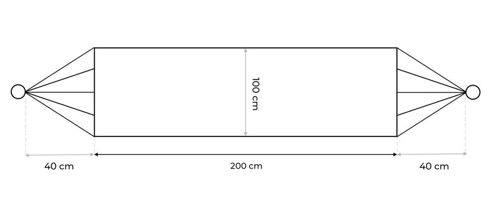 Hamak ogrodowy bujak huśtawka leżak 200x100cm grafitowy