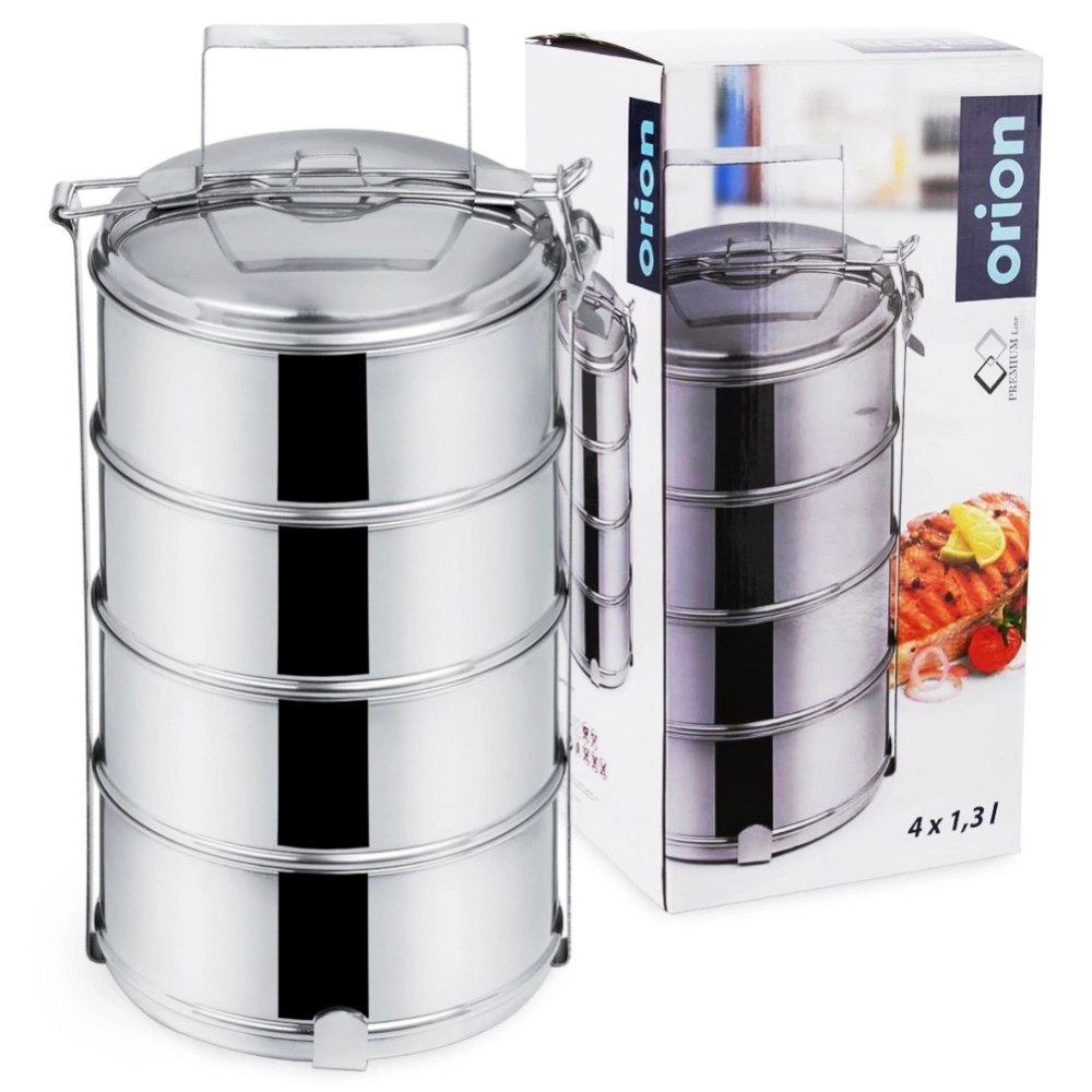 Menażka obiadowa stalowa 4-poziomowa 4x1,3 l