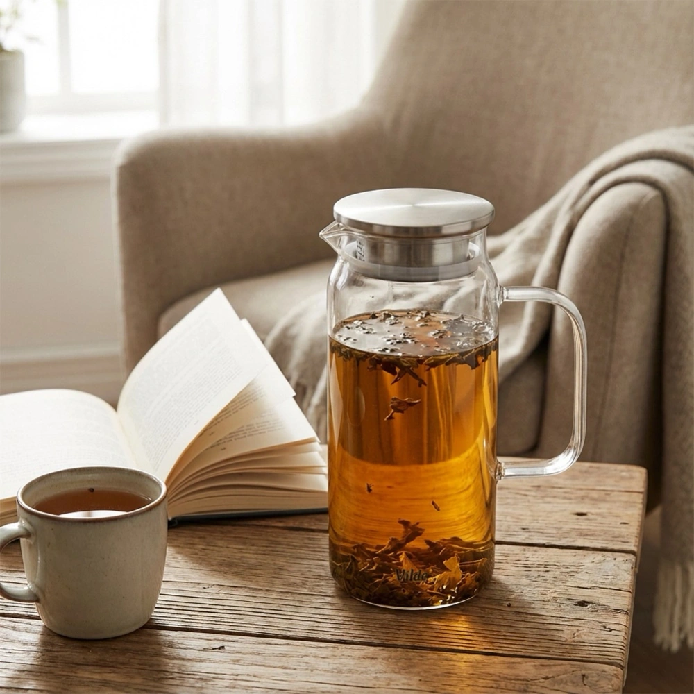 Dzbanek szklany z pokrywką 1,5 l