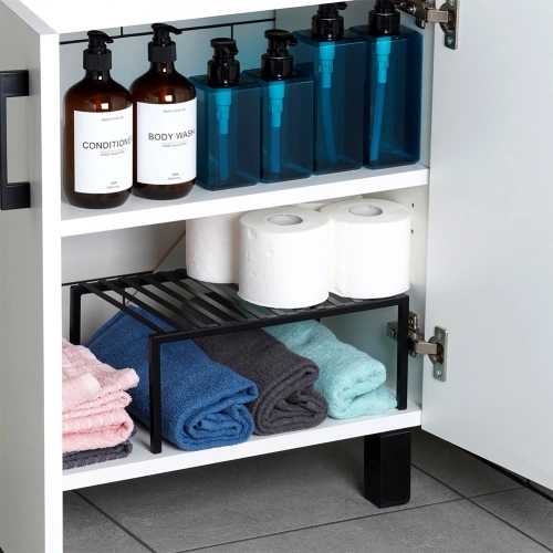 Półka kuchenna metalowa czarna 33x21x14 cm