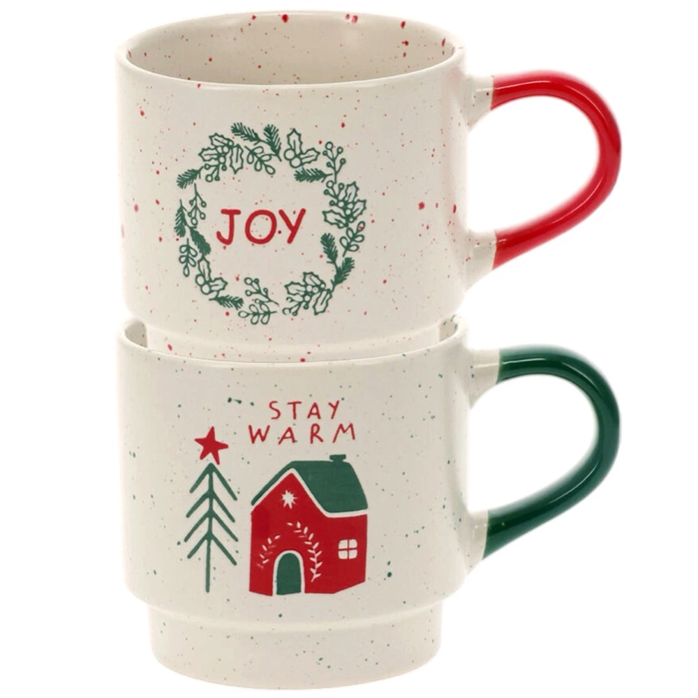 Kubki ceramiczne świąteczne 350 ml 2 szt.