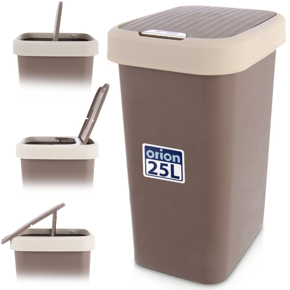 Kosz na śmieci plastikowy brązowy 25 l