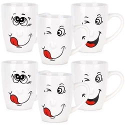 Kubki ceramiczne buźki 350 ml 6 szt.