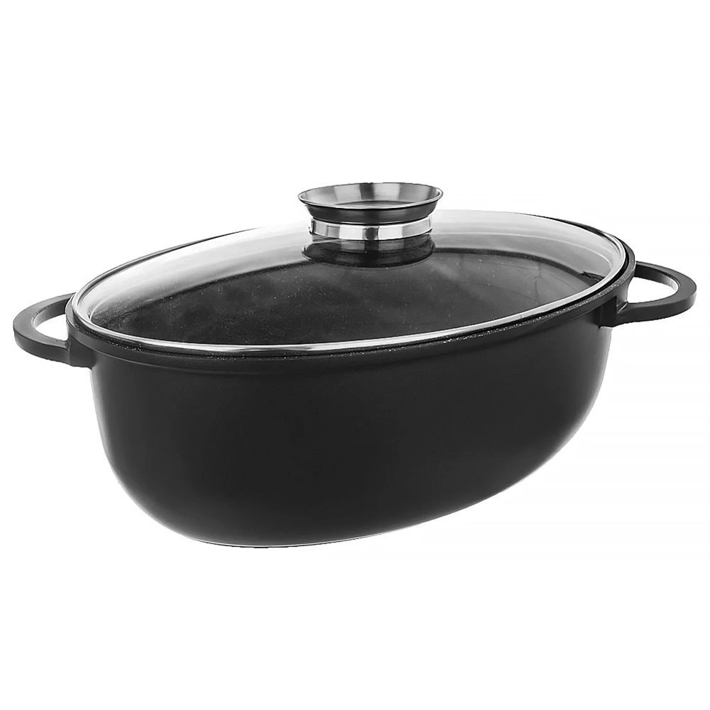 Brytfanna granitowa z pokrywką owalna GRANDE 8 l, 45x27,5 cm