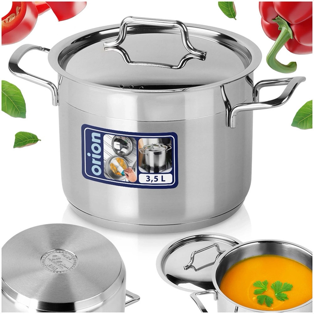 Garnek stalowy z pokrywką ANETT 18 cm, 3,5 l
