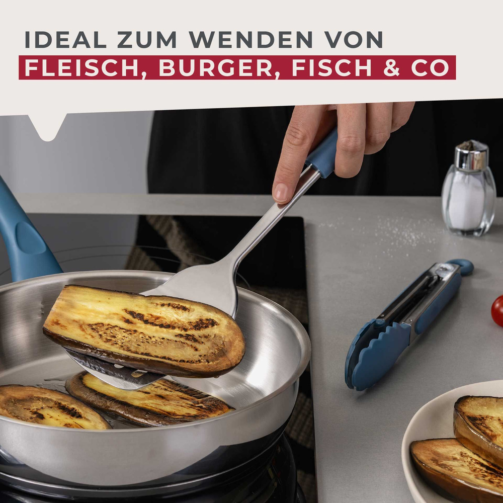 Łopatka do przewracania Essential, niebieska - idealna do serwowania potraw