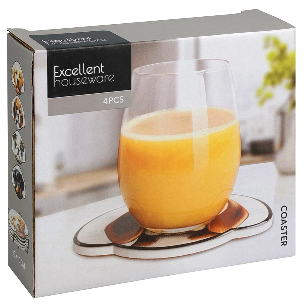 Podstawki pod kubek w stojaku pies 4 szt.