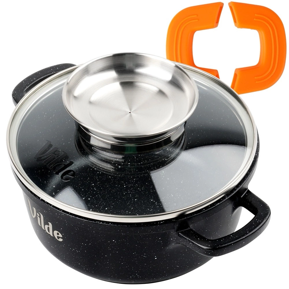 Garnek granitowy ze szklaną pokrywką TERRUNA AROMA 16 cm, 1,2 l