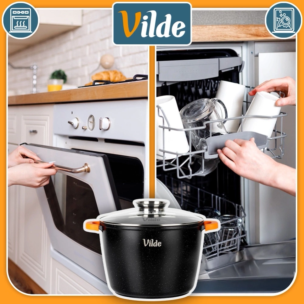 Garnek granitowy ze szklaną pokrywką TERRUNA AROMA 28 cm, 9,7 l